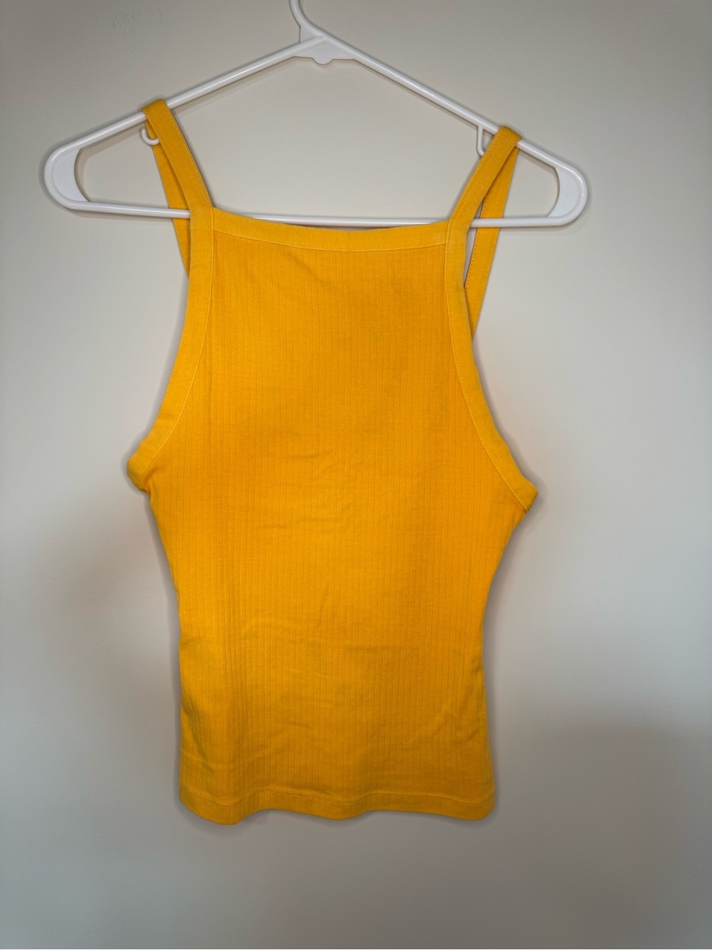 FREE PEOPLE Set Up Ribbed Golden Yellow Tank Top XS - Picture 2 of 10